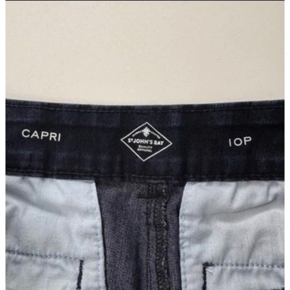 St. John's Bay Capri Jeans Women 10P Dark Wash Denim‎ Stretch Blue - Picture 9 of 12